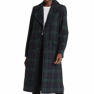 Avec les filles plaid print coat NWT